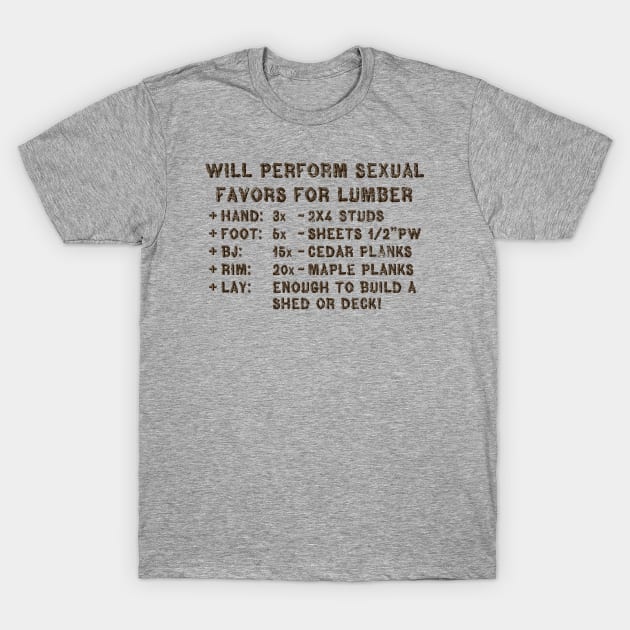 Will work for Lumber (worn) [Rx-Tp] T-Shirt by Roufxis